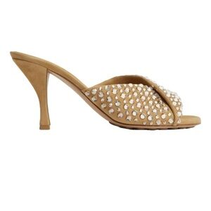 Bottega Veneta Tan Embellished Heels